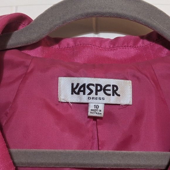 Kasper Magenta Short Sleeve Fit and Flare Dress Tie Waist Dress - Picture 5 of 5